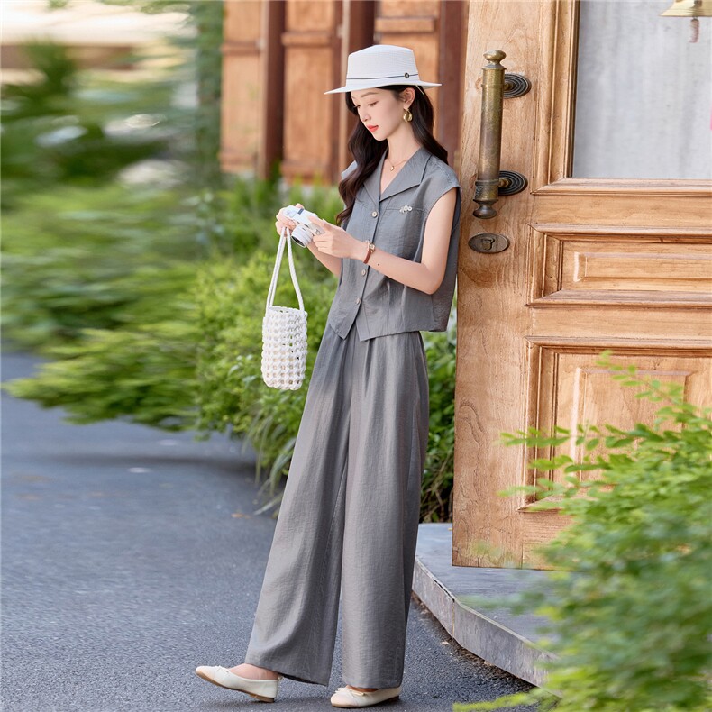 2026年夏季休闲风女两件套,女装套装/套裙,素月