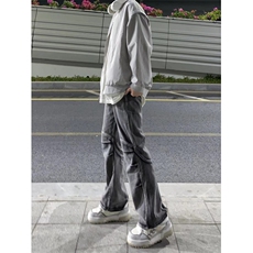 美式高街时尚牛仔裤男黄泥做旧水洗工装直筒拉链开叉裤KZH20-P55，男装牛仔裤，星座1007（原301D）