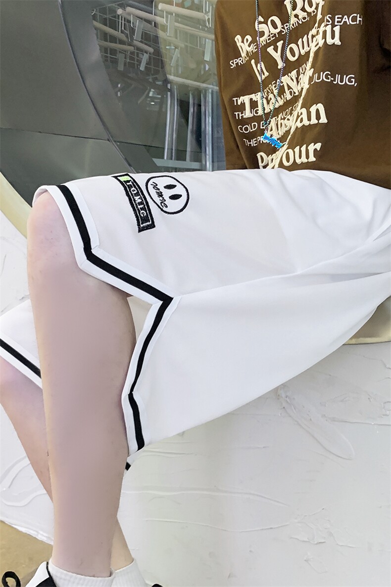 港风大码宽松大码刺绣笑脸篮球裤M-5XL-DK2238-P28,男装休闲裤,星座417-1（原电商B245）