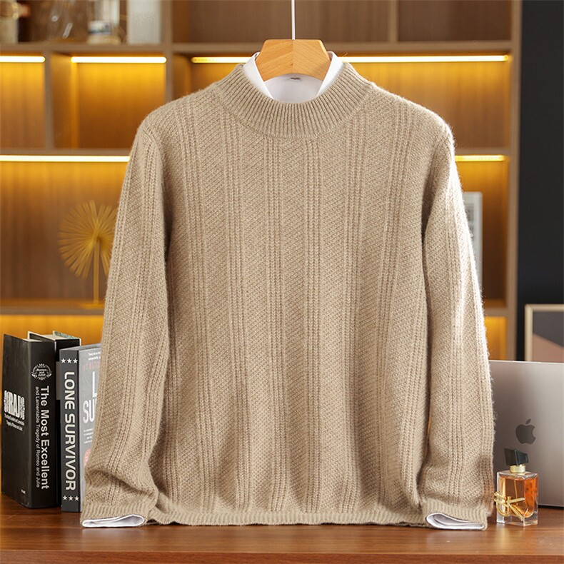 高品质男士羊绒衫简约圆领设计舒适保暖商务休闲，男装羊绒套衫，莺澜羊绒