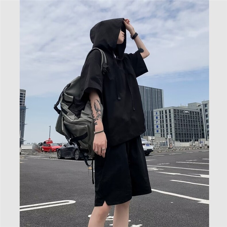 套装男女夏季新款短袖韩版潮流宽松2024新款ins五分裤W5831-P55,男装牛仔裤,星座412-2