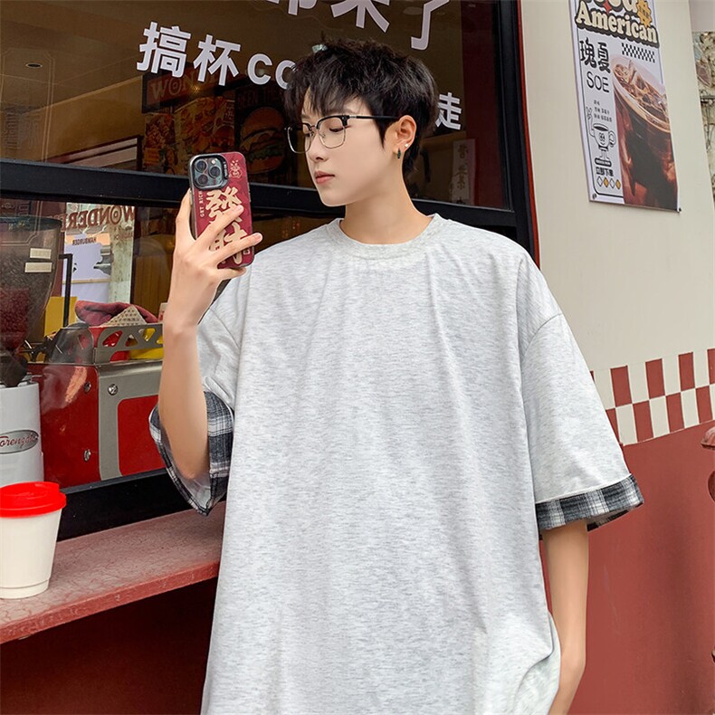 短袖男夏季新款港风宽松T恤上衣T8219-P25,男装T恤,星座214-3