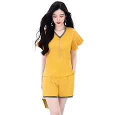 高级美容院工作服女职业气质休闲套装薄款阔腿裤白衬衫上衣黑裤子，女装套装/套裙，火爆靓佳人