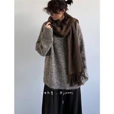 秋冬季新款加厚美式复古时尚提花宽松圆领套头针织毛衣男女气质，男装针织衫/毛衣，星座506A