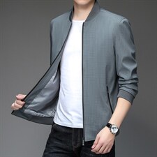 BJY08315秋装男士夹克服装棒球领外套上衣商务休闲四季男装P58，男装夹克，电商B360