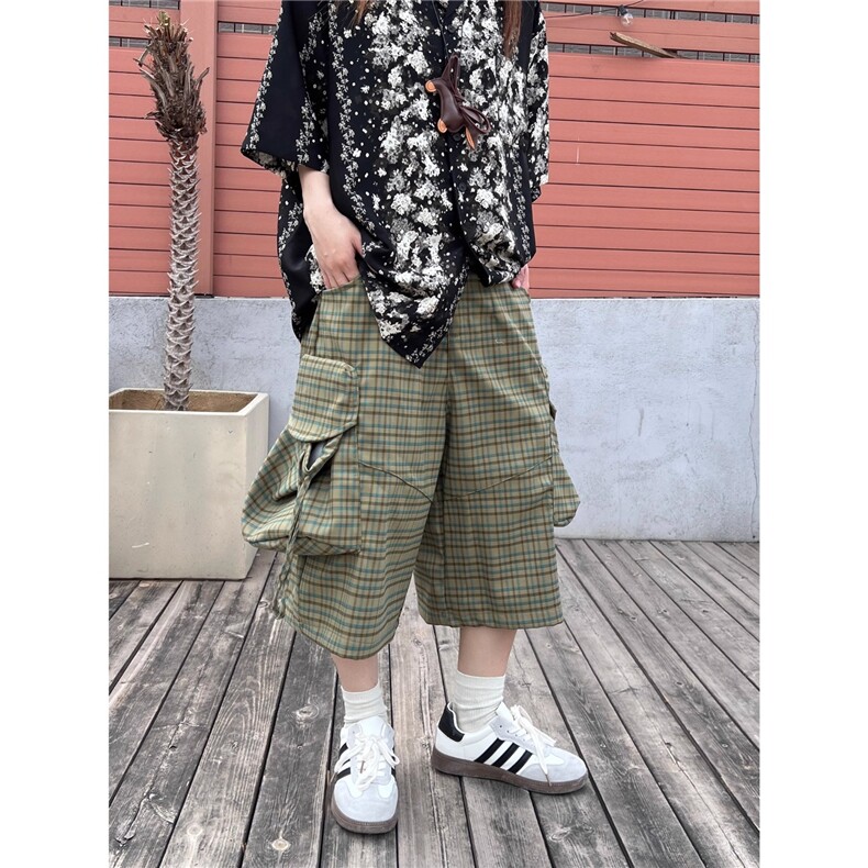 大口袋工装七分裤男女2025夏季新款宽松美式潮牌阔腿裤A9014-P48,男装牛仔裤,星座208-5