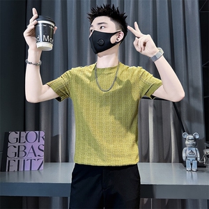 男士短袖恤暗条纹修身时尚薄款半袖社会小伙301C-DT102-P48控68图片