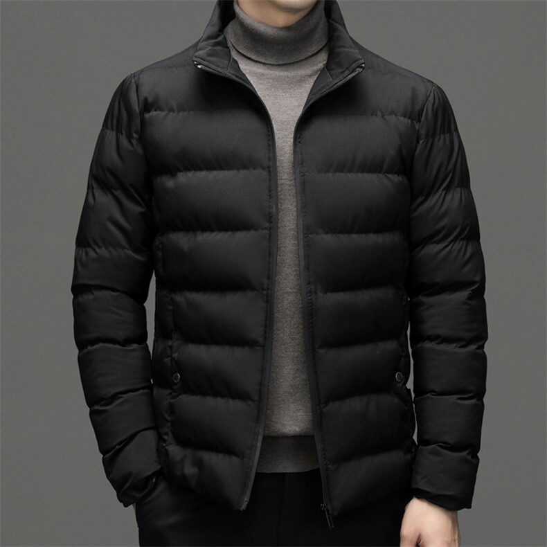 冬季立领纯色棉衣新款中年男士商务休闲厚款保暖棉服外套男装,男装棉衣,电商B212（原钱塘6029）