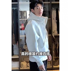 400g重磅美式半拉链立领卫衣小众结构体硬挺连帽衫W2583-P70，男装卫衣，星座1213