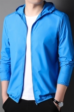 F82389钱塘2020-1春夏新款男士长袖时尚纯色连帽防晒服P30，男装夹克，钱塘207-1