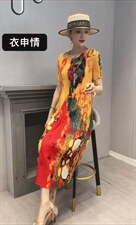 缎面三宅压褶魔术裙，跑量款，其它，理想花缘