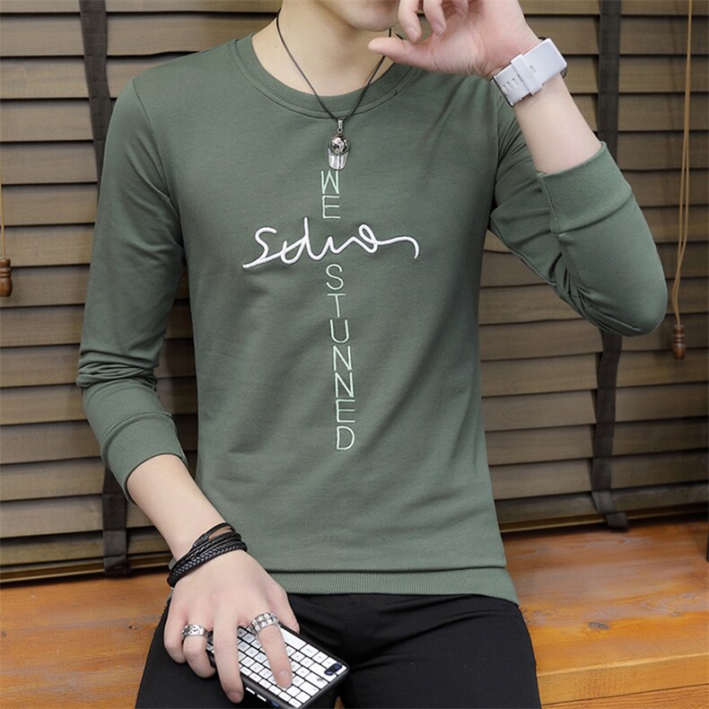 款6613-P35男士长袖T恤春秋款韩版潮流卫衣男修身春秋衣打底衫,男装T恤,电商D310（原电商305）