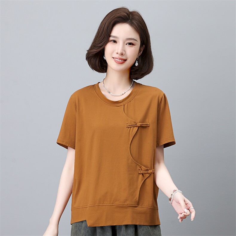 新款女装宽松显瘦短袖T恤时尚百搭舒适棉质上衣夏季必备单品,女装T恤,叶笙衣
