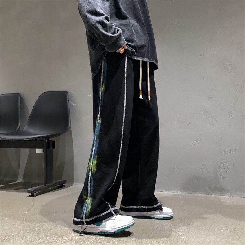 休闲裤男高街运动裤子潮牌宽松束脚裤痞帅潮流百搭1008-k4410-p35图片