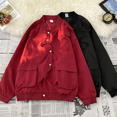 新款港风个性刺绣春秋冲锋衣男士宽松学生夹克工装外套WJ9211-P60，男装夹克，星座1008