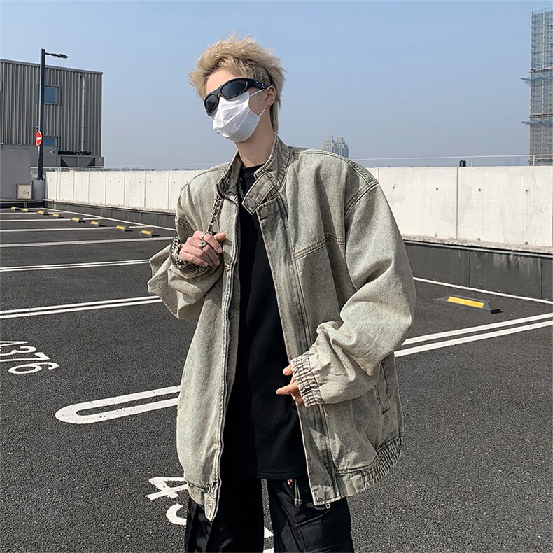 复古小众机车风水洗做旧牛仔衣外套男女情侣夹克潮JK89399-p75,男装工装外套,星座1008