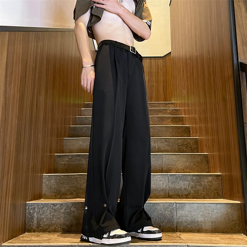 2025春夏季微喇高街铆钉直筒西裤XK2303-P60，男装西裤，星座1002-1