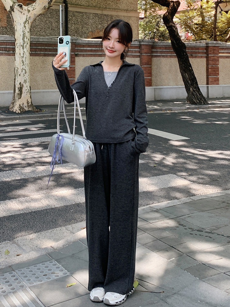 （现货）秋季新款针织吊带+上衣时尚套裤,女装套装/套裙,鑫慧