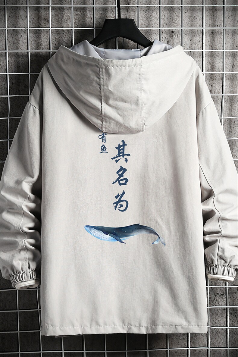 JK412661-P85纯棉连帽夹克男士大码工装男上衣外套网格挂拍,男装夹克,电商A040A