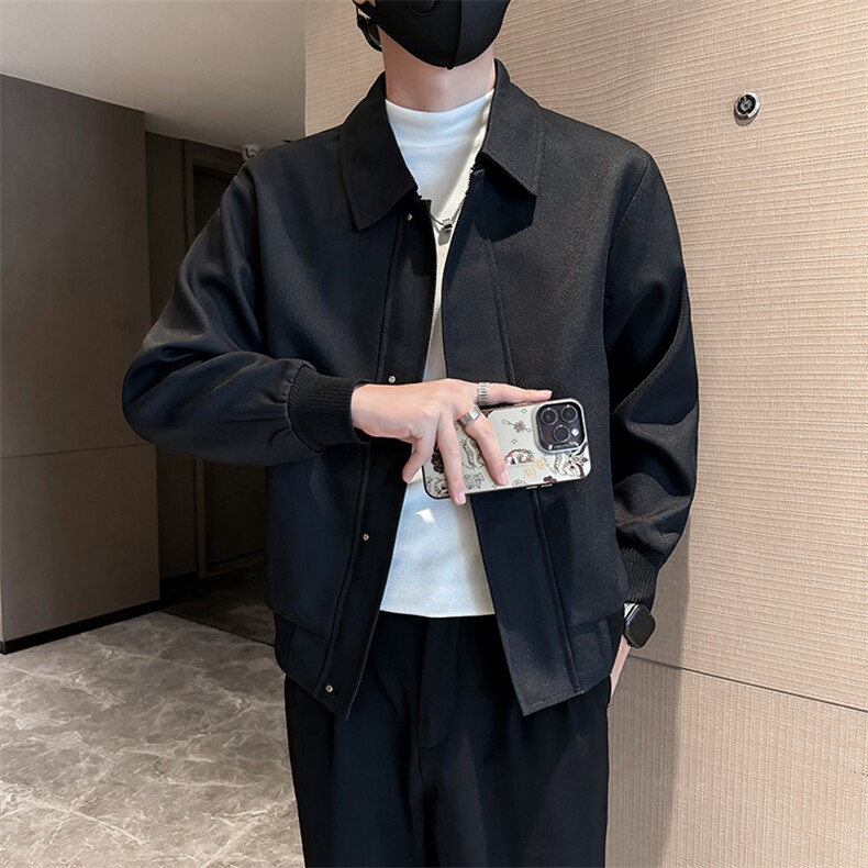 轻熟风高端短款纯色宽松韩版外套风衣夹克男A236-FY8017-P125,男装夹克,电商A236