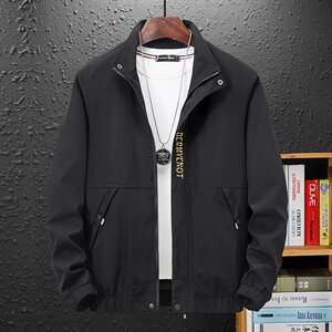 L-9XL 男立领夹克衫春秋款刺绣涤纶外套5032-1_8809P70图片
