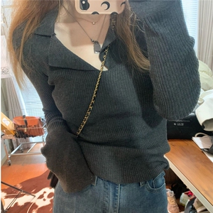 MN1028-P35 早秋薄款韩系上衣设计感修身别致打底衫,女装针织衫/毛衣,星座617A-2