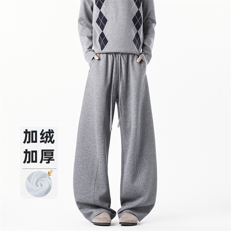B258-K2939加绒40控98抖音品质弯刀卫裤65%棉35%聚酯纤维,男装休闲裤,电商B258