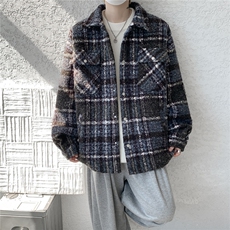 粗花呢格纹棉服复古大码夹棉加厚小香风毛圈格子呢外套LF101特P95，男装棉衣，电商B215