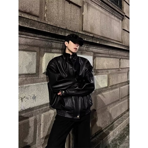 高级感机车皮衣夹克男女外套潮牌小众PU皮飞行服Y1016-P85网络图图片