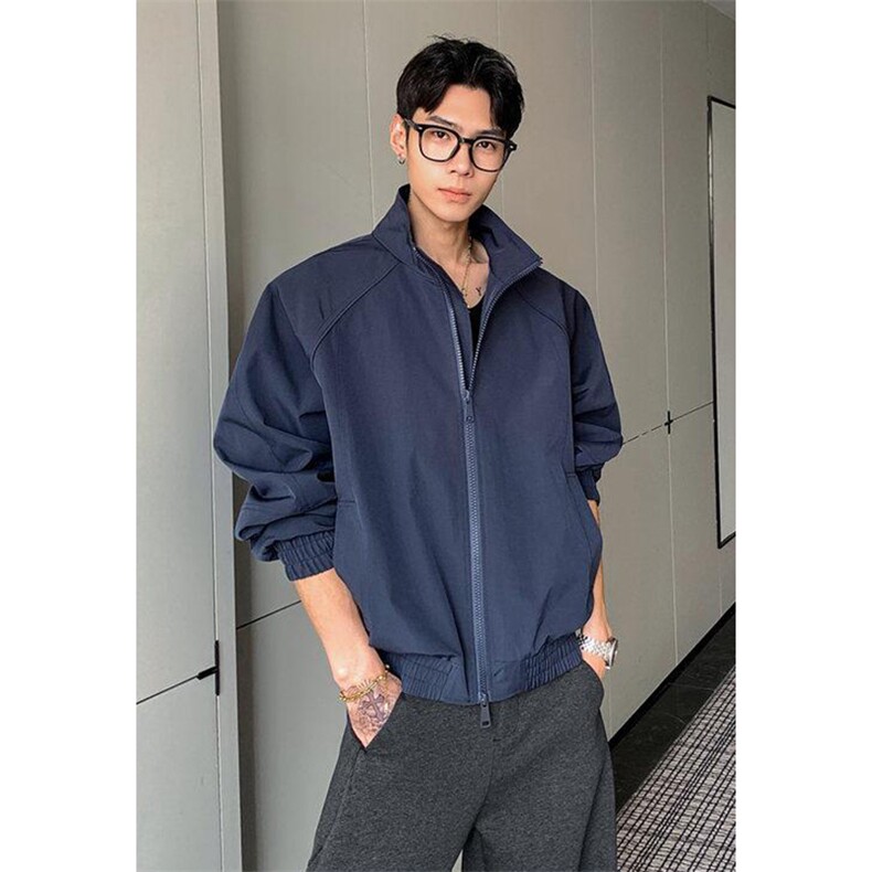 高品质春装新款老钱风美式高街解构立领棒球服飞行夹克休闲外套潮,男装夹克,电商A486