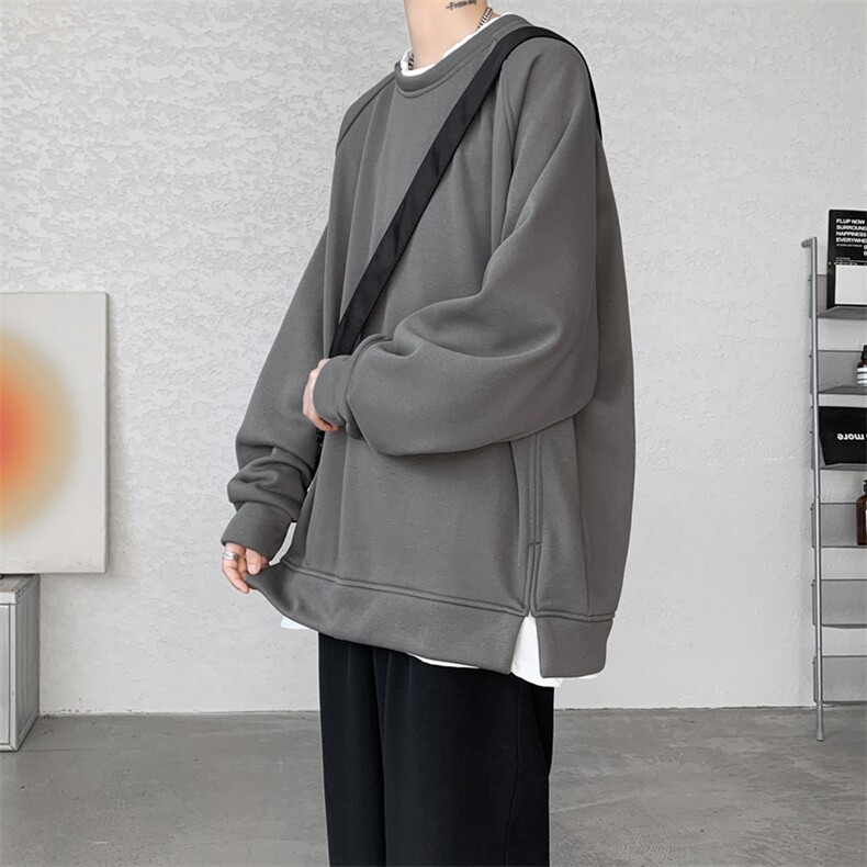 8XL-M假两件卫衣加肥加大码重磅拼接外套圆领套头WY5103P55加绒65,女装短外套,电商B238