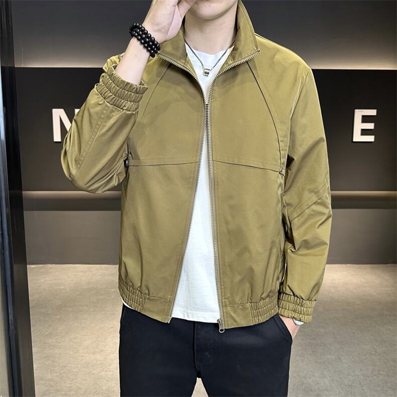 外套男2025款时尚立领百搭休闲纯色工装男夹克JK9215P90控138,男装夹克,星座914