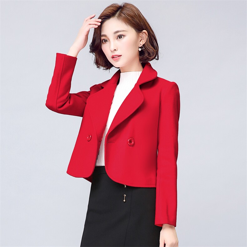 毛呢外套纯色2020年冬季修身气质显瘦两粒扣优雅，女装毛呢外套，众宇琦