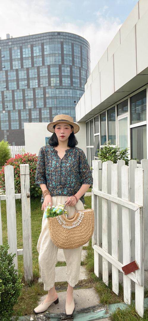 纯苎连衣裙小衫裤子裙子衬衣 时尚风 风淑女风休闲风，女装连衣裙，川哲