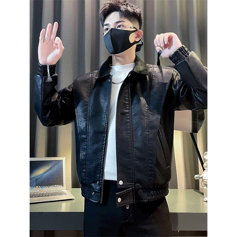 高端皮衣外套男士新款高级感痞帅机车服夹克男款秋冬PU9127,男装夹克,星座516A