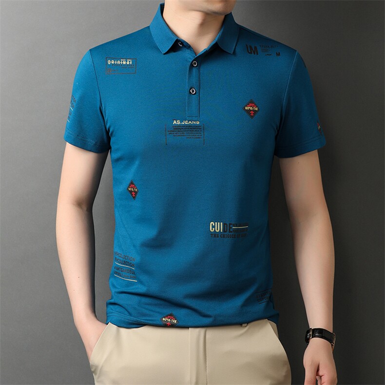 夏季新款男士翻领短袖t恤中年有领男装上衣服休闲POLO衫,男装T恤,电商B212（原钱塘6029）