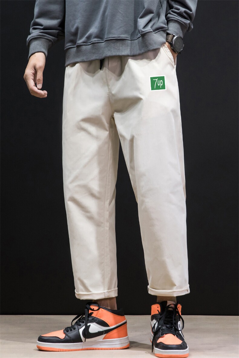 K43058-P25加绒款-P35休闲裤男士大码宽松九分运动裤男裤男直筒,男装休闲裤,电商A040A
