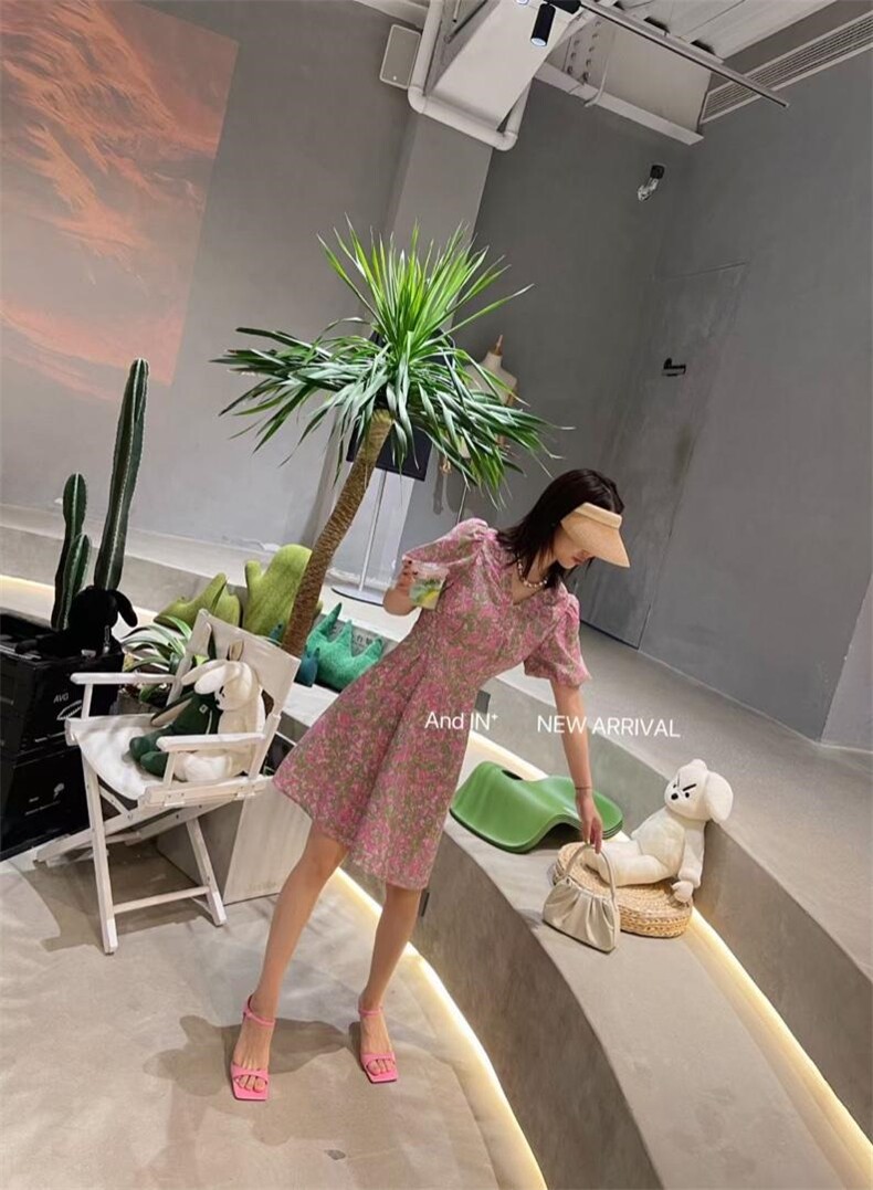 假日油画系女孩连衣裙，女装连衣裙，AND IN+