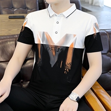 男士polo衫短袖高端爸爸衣服2023新款商务男装冰丝t恤男夏季潮牌T，男装T恤，电商B212（原钱塘6029）
