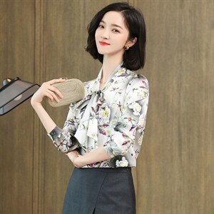 重磅真丝衬衫女长袖2026年新款时尚洋气高端衬衣贵夫人真丝上衣图片