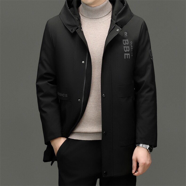 XL-PK213秋冬男士新款夹克可脱卸兔毛内胆大衣保暖派克服,男装夹克,电商B360