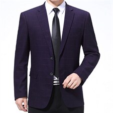 爸爸纯色休闲西服男春秋季新款商务免烫小西装外套中年男修身便服，男装西服，电商B212（原钱塘6029）