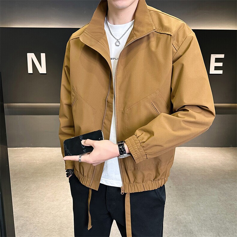新款冲锋衣外套男士春秋立领宽松大码户外工装夹克男装2528-P58,男装夹克,星座1403B