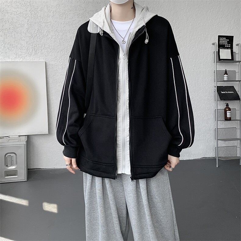 8XL-M秋季假两件加厚卫衣男棒球服夹克风衣外套WY36P78,男装夹克,电商D206-1