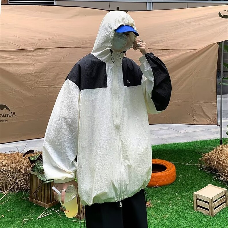 潮简约夏季宽松型潮流青春流行时尚风衣拉链ins气质百搭,男装风衣,星座716-2