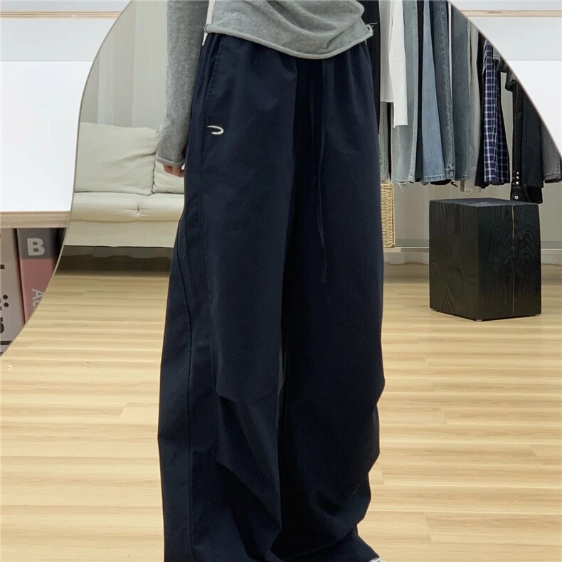美式高街加绒工装裤男女情侣秋冬2024新款高腰阔腿休闲运动裤,男装休闲裤,星座506A