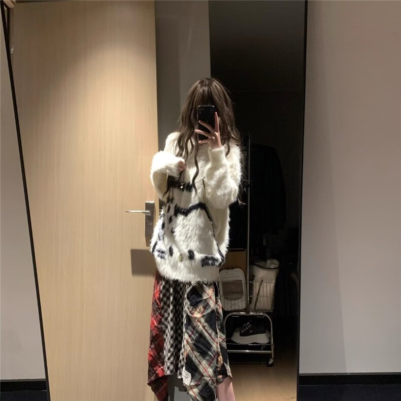 秋冬美式复古仿貂毛猫咪圆领套头毛衣男女生针织衫外套线衫潮搭,男装针织衫/毛衣,星座302B-2