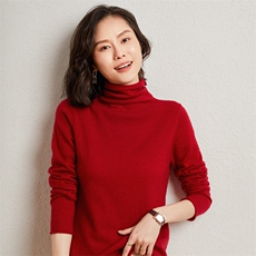 高领35%羊绒衫长袖修身款式2024年秋季休闲百搭，女装羊绒衫，缇曼羊绒