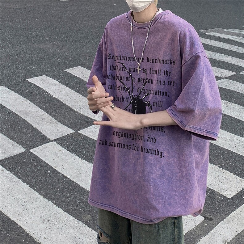 XZ203-SX273-P3824夏季新品水洗做旧短袖T恤,男装T恤,星座203