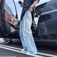 休闲裤男女韩版潮流多巴胺拼色束脚裤2024秋冬ins长裤K5841-P45，男装休闲裤，星座412-3